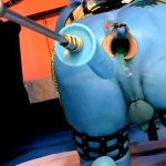 HD Sexy blue Skin Avatar anal training Video