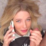 Cheating Gorgeous Russian Blonde Anastangle sucks my dick during call with bf