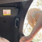 This blonde girl sucks my cock after she catches me masturbating in my car