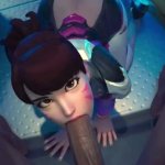 D.va blowjob facial