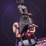 Centaur creature fucking a victim STL File for Cults