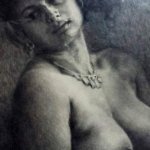 Nude South Indian beauty Drawing by Kk Shreedhara