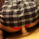 18yr old School Girl CD rides Dildo