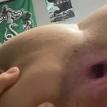 Trans Boy Bends Over Takes out Buttplug and Shows off Anal Gape