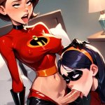 Helen Parr Futa From The Incredibles Helen Parr Face Ahegao Drool Comes Out Of Violet Parrs