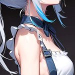 Cat girl Gawr Gura giving a fellatio