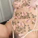 A woman shows her horny pussy