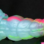NEW Bad Dragon NOVA Fantasy MEDIUM NEAR CLEAR Silicone Dildo Toy UV GLOW RARE