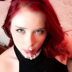 Hot Redhead Deepthroat and Hardcore Sex to Cum in Mouth POV in Sexy Bodysuit