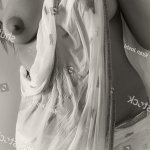 Torso Nude Lady Wet Cloth Stock Photo 690945682
