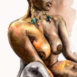 Black women nude serie I Painting by Andy Sabatt
