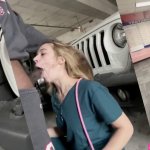 Hot Nurse IzzySwallows Fucked By Stranger In The Parking Lot