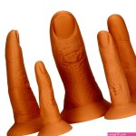 TangQian 5 Size Realistic Finger Dildo Silicone Anal Dildo Anal Plug with Strong Suction Cup Small