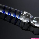 Vibefun 76 Inch Blue Wave Glazen Dildo Realistische G Spot Anaalplug Voor Dames Glad Duurzaam Seksspeeltje Van 64