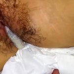 Hairy Korean girl fucked by her boyfriend cum in her pussy