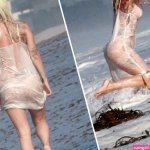Lady Gaga Gets Soaked and Almost Naked for Malibu Photo Shoot