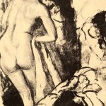 Naakte vrouw staand zichzelf drogend Femme nue debout à sa toilette c.1890