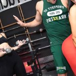 Beautiful curvy babe lets a personal trainer fuck her ass in the gym