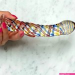 Gekleurde dildo van speciaal glas