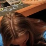 BJ in a Restaurant Swallowing