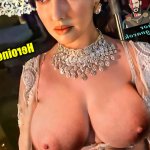 Big boobs Nora Fatehi open blouse nude nipple show