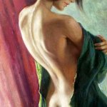 Undressing woman Painting by Alisa Gibet