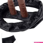 : ALMYMM Strap-On Set Dildo Pants Double Dildo Panties Chastity Briefs Realistic Dildo Panties Women Masturbation Panties Dildo Anal Butt Plug SM Adult Erotic Flirting Dildo Pant Sex Toy Brown : Health
