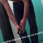 Stripping naked in locker room shower and cum with people coming going