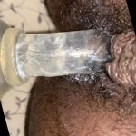 CLOSE UP EBONY CREAMING OP DILDO
