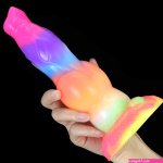 Big Knot Luminous Dildo Huge Silicone Dildo Anal Plug with Strong Suction Cup Fantasy G-Spot Anal Monster Dildo Adult Sex Toy