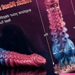Fantasy Monster Alien Tentacle Dildo Huge Knot Dildo with Suction Cup Huge Silicone Anal Plug G-spot for Women Christmas Gift