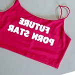 Your Choice Color Crop Top FUTURE PORN STAR One Size SMALL