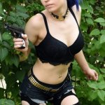 Lesbian Kira Burn scissoring with her hot goth GF Maddy McKenzie