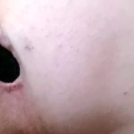 Stuffing entire dildo up his butt