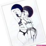 FEMDOM Framed Print Wlw Art Lesbian Art Print Sapphic Art Lesbian Couple Gift Lesbian Home Decor Femdom Art Kinky Art