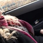 Horny teen girl masturbates her pussy in public in the car!
