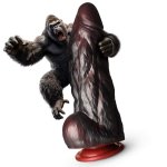 : CREATURE COCKS King Kong Silicone Dildo for Beginners Men Women Couples. Fantasy Dildo and Suction Cup Base. Harness Compatible Premium Silicone. 1 Piece Silver Orange. : Health Household