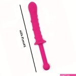 9.45in Unisex Soft Silicone Big Spiked Dildo With Handle For Love Toy