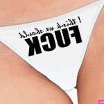 : Knaughty Knickers I Think We Should Fuck Horny Slutty White String Thong Panty : Clothing Shoes Jewelry