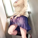 ayanakitori cum futanari masturbation seifuku sweater