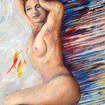 S1-Nude on Side Colors Painting by Samantha Black