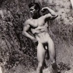 Male Nude Flexing Biceps