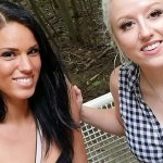 Two Real German Teen Talk to Amateur FFM 3some in Public Park