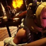 Reindeer Mercy giving a blowjob