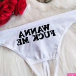 Wanna Fuck Me Thong Custom Crotchless Panties Erotic Underwear Naughty Panty Hotwife Fetish Lingerie Submissive Thong kinky Thong
