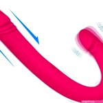 Silicone Thrusting Vibrating Double Pink Dildo